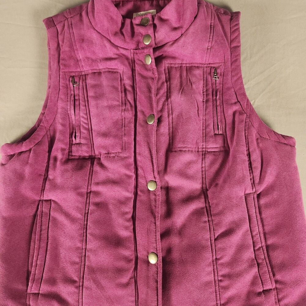 Relativity Ladies P/M Hot Pink Vest Zippers Snap Closure Soft ,  pockets - Picture 4 of 11